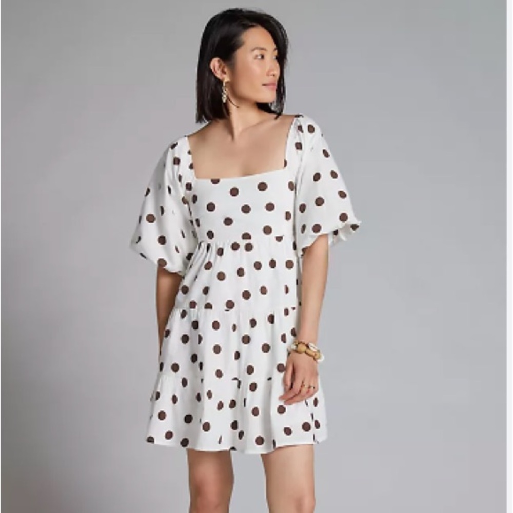 Faithfull the Brand Anthropologie Eryn Polka Dot Mini Dress